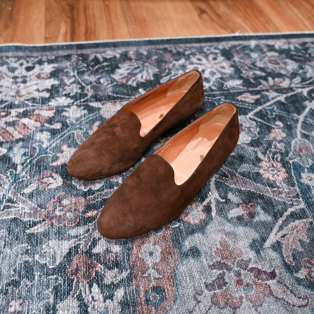 Ralph Lauren Size 6 Brown Suede Slip on Loafers - Picture 2 of 15
